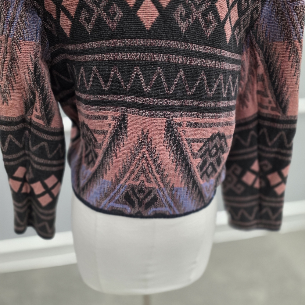 Vintage New Identity Women's Patterned Blazer Cropped - Picture 7 of 8